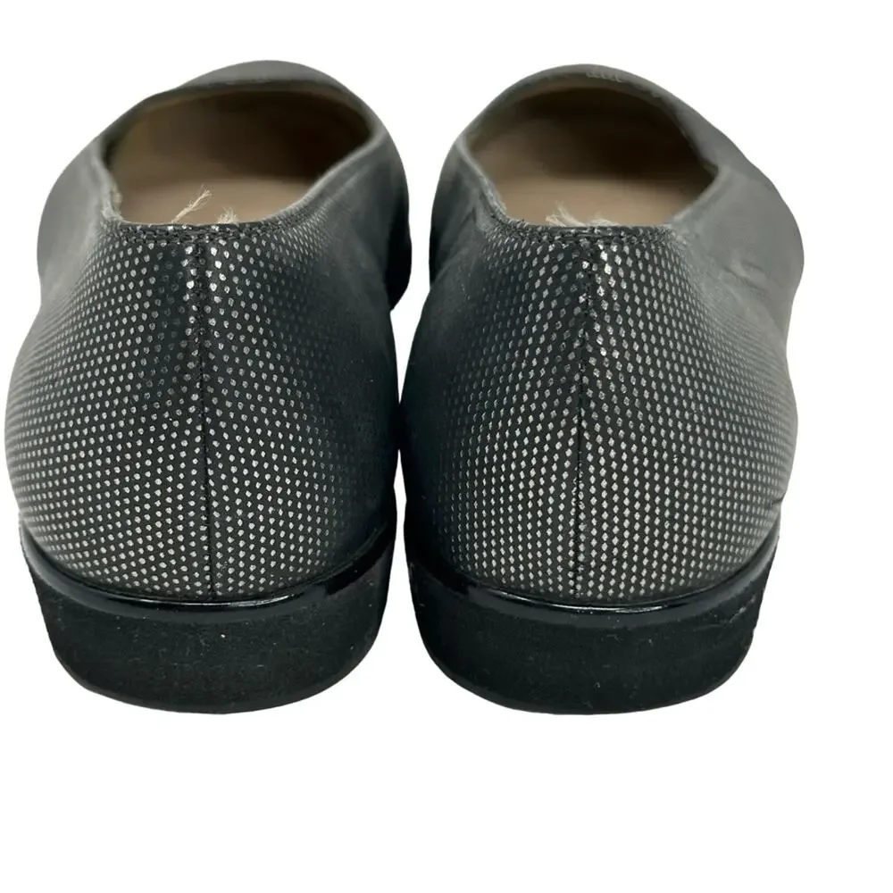 Ferragamo Boutique Textured Metallic Slip On - Black Gold
